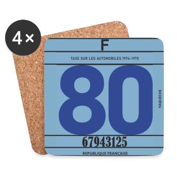 Modèle 80 - Dessous de verre (lot de 4) - blanc - Devant