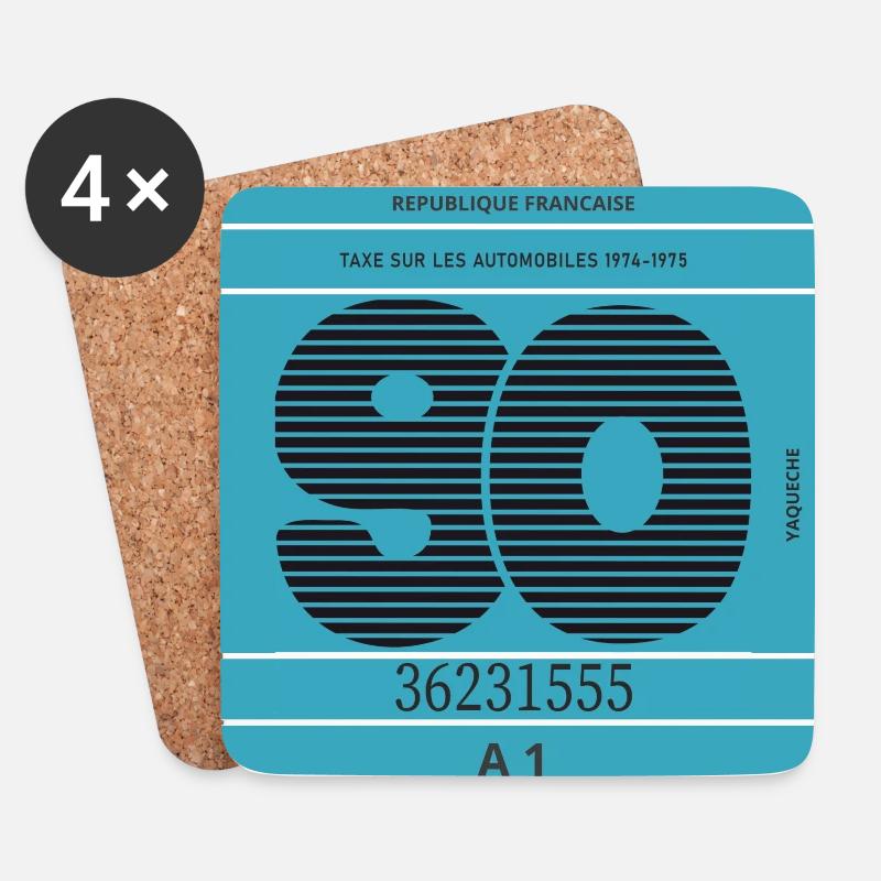 Modèle 90 - Dessous de verre (lot de 4) - blanc