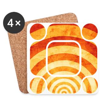 Red and Gold Vintage Design - Coasters (set of 4) - white - Front