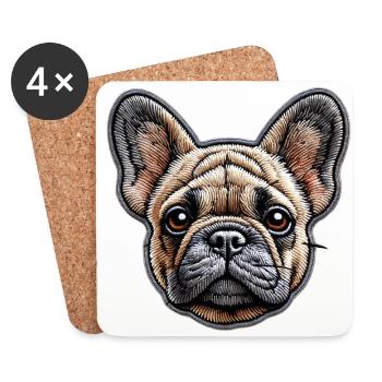 French Bulldog – Playful and Full of Charm - Coasters (set of 4) - white - Front
