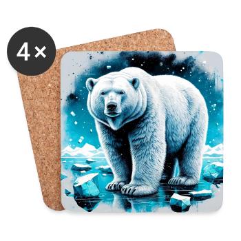 Eisbär - Untersetzer (4er-Set) - Weiß - Vorne