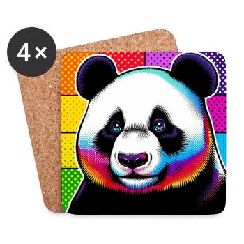 Panda - Untersetzer (4er-Set) - Weiß - Vorne