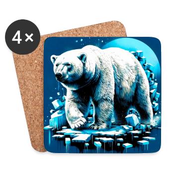 Eisbär - Untersetzer (4er-Set) - Weiß - Vorne