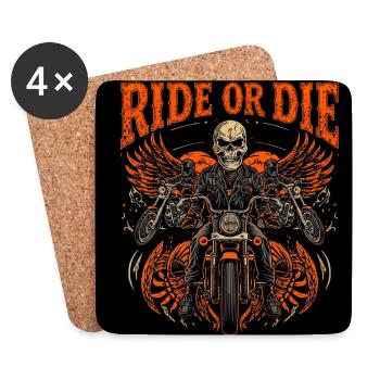 Ride or Die Skull Rider - Untersetzer (4er-Set) - Weiß - Vorne
