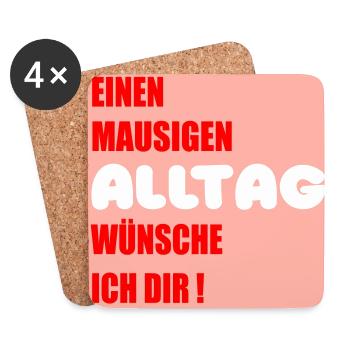 Mausiger Alltag Glückwünsche - Untersetzer (4er-Set) - Weiß - Vorne