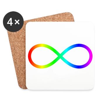 Lemniscate Rainbow Géométrie sacrée - Dessous de verre (lot de 4) - blanc - Devant
