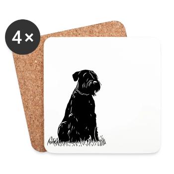 Riesenschnauzer / Schnauzer Hunde Design Geschenk - Untersetzer (4er-Set) - Weiß - Vorne