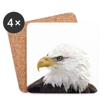 Bald eagle - Coasters (set of 4) - white - Front