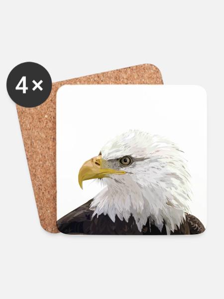 Weißkopfseeadler - Untersetzer (4er-Set) - Weiß