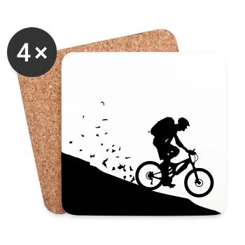 Mountain bikers - Coasters (set of 4) - white - Front