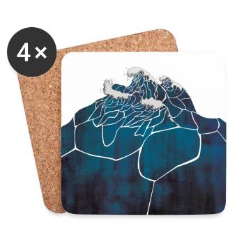deep Blue - Coasters (set of 4) - white - Front