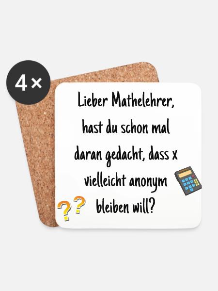 Mathelehrer Spruch Rechnen Mathe Geschenk - Untersetzer (4er-Set) - Weiß