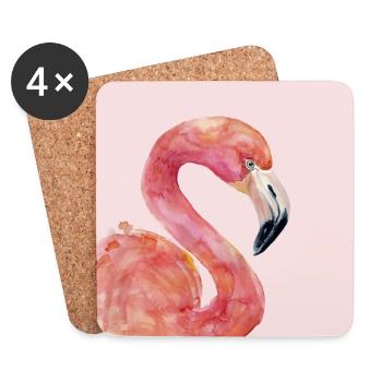 Flamingo - Untersetzer (4er-Set) - Weiß - Vorne
