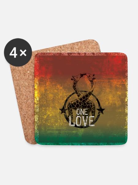 one love reggae - Untersetzer (4er-Set) - Weiß