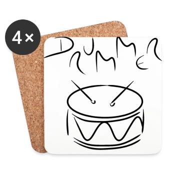 Drummer drummer drum drums band music - Coasters (set of 4) - white - Front