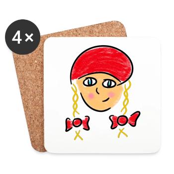 Little Red Riding Hood fairy tale girl grandmother forest - Coasters (set of 4) - white - Front