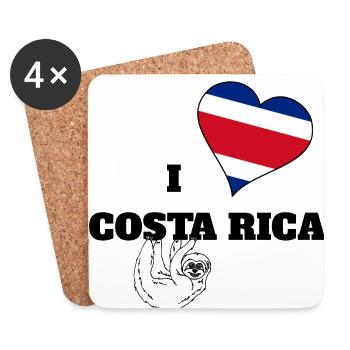 Love Heart Love Gift Idea Country Costa Rica - Coasters (set of 4) - white - Front