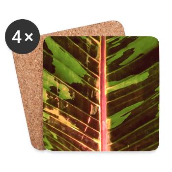 Bananas leaf watercolor - Coasters (set of 4) - white - Front