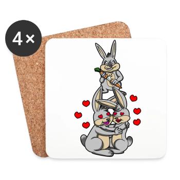 NO MERCY FOR LOVE - JE DÉTESTE LES COUPLES HEUREUX - Dessous de verre (lot de 4) - blanc - Devant