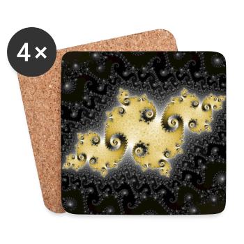 T-shirt fractal galaxy gold gift idea - Coasters (set of 4) - white - Front