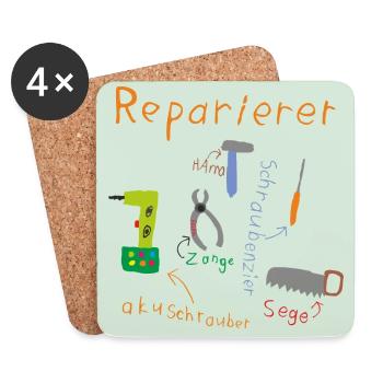 Reparierer - Untersetzer (4er-Set) - Weiß - Vorne