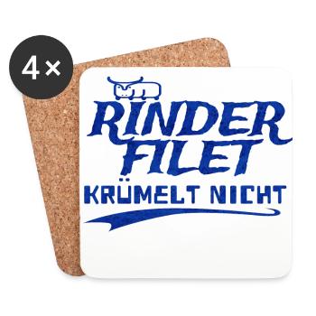 Rinderfilet krümelt nicht - Untersetzer (4er-Set) - Weiß - Vorne