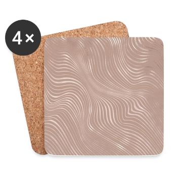 Design texturé rose poudré 2 avec tourbillons diagonaux - Dessous de verre (lot de 4) - blanc - Devant