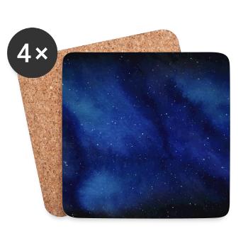 Hand painted watercolor galaxy - Coasters (set of 4) - white - Front