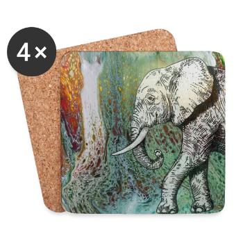 ART I Elefant II - Untersetzer (4er-Set) - Weiß - Vorne
