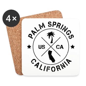 Palm Springs Californie États-Unis - Dessous de verre (lot de 4) - blanc - Devant