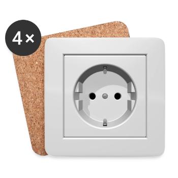 White socket - Coasters (set of 4) - white - Front