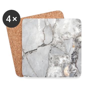 gray marble desgin - Coasters (set of 4) - white - Front
