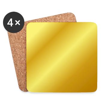 Le fond d'or peut être personnalisé - Dessous de verre (lot de 4) - blanc - Devant