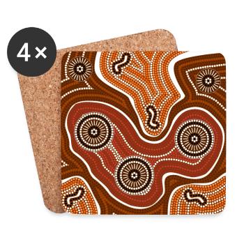 3 same and different - Coasters (set of 4) - white - Front