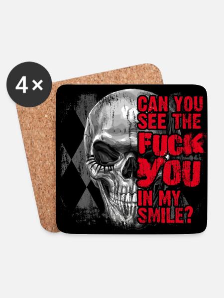 Fuck you Statement - Untersetzer (4er-Set) - Weiß