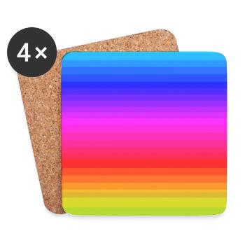 Regenbogen Streifen Muster Hintergrund - Untersetzer (4er-Set) - Weiß - Vorne