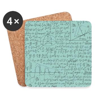 Modèle d’équation mathématique, Math Formula Lover Cadeau - Dessous de verre (lot de 4) - blanc - Devant