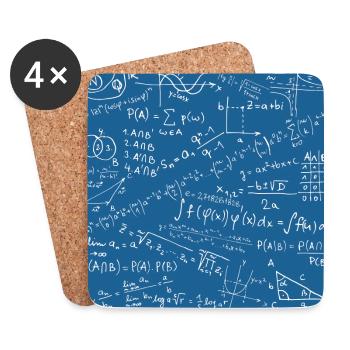 Modèle d’équation mathématique, Formule quadratique Cadeau mathématique - Dessous de verre (lot de 4) - blanc - Devant