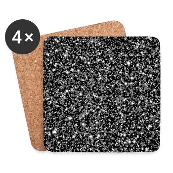 False silver glitter background - Coasters (set of 4) - white - Front