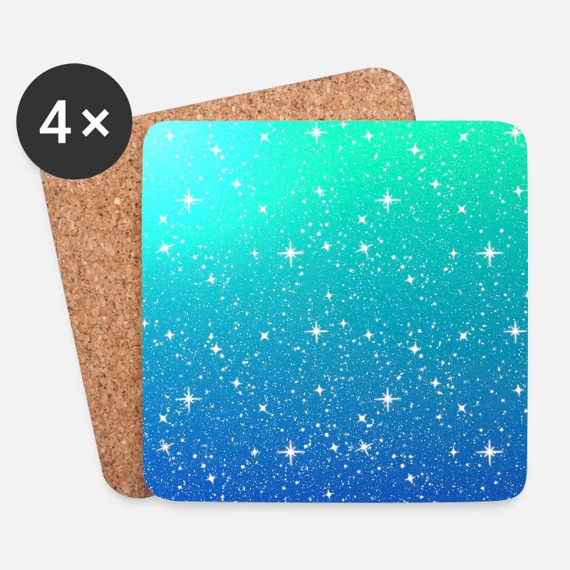 Farbverlauf Sterne Glitzer Hintergrund - Untersetzer (4er-Set) - Weiß