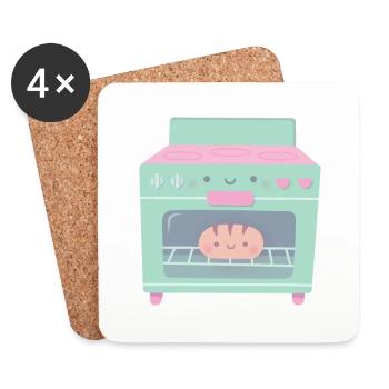 Bun In The Oven For Expecting Mums - Coasters (set of 4) - white - Front