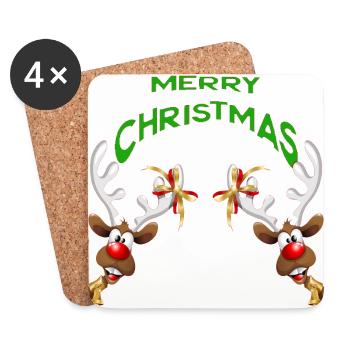 MERRY CHRISTMAS - Dessous de verre (lot de 4) - blanc - Devant