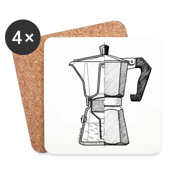 Italian coffee maker for light backgrounds - Coasters (set of 4) - white - Front