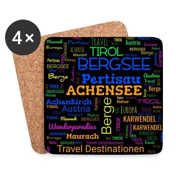 Achensee, Tirol - Untersetzer (4er-Set) - Weiß - Vorne