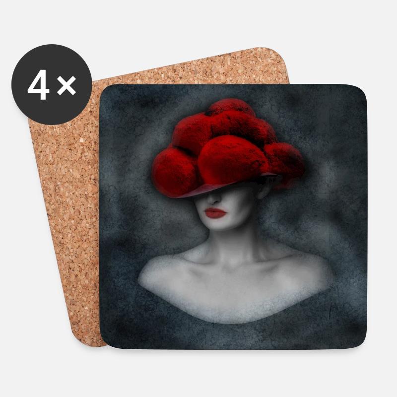 Schwarzwald Lady Art 1.0 - Untersetzer (4er-Set) - Weiß