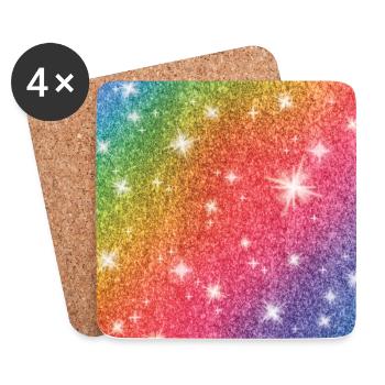 Regenbogen, bunte Design Geschenk für Frauen & Mädchen - Untersetzer (4er-Set) - Weiß - Vorne