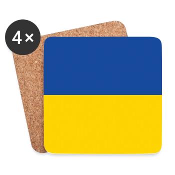 Ukraine Flag, Ukraine Pride, Ukrainian Gift - Coasters (set of 4) - white - Front