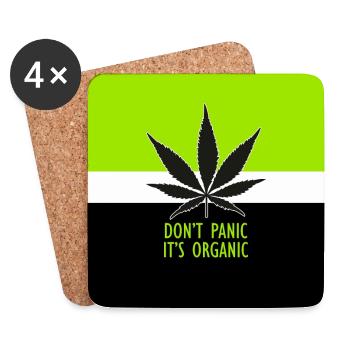 Don't Panic It's Organic Marijuana Hemp Cannabis 1 - Coasters (set of 4) - white - Front