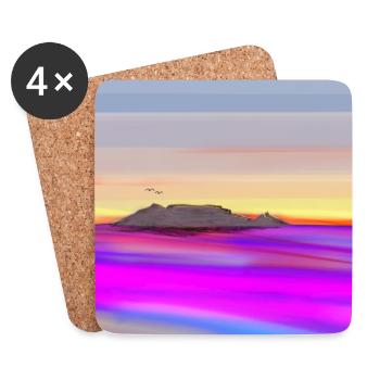table mountain sketch - Untersetzer (4er-Set) - Weiß - Vorne