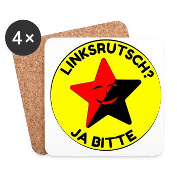 linksrutsch? ja bitte - Untersetzer (4er-Set) - Weiß - Vorne